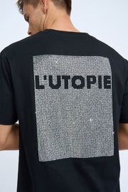 Diamante L'utopie Tee - Black Silver Diamante
