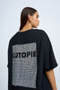Diamante L'utopie Tee - Black Silver Diamante