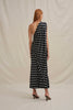 Dove Drape Polka Ankle Dress - Ivory Black