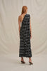Dove Drape Polka Ankle Dress - Ivory Black