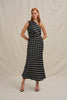 Dove Drape Polka Ankle Dress - Ivory Black