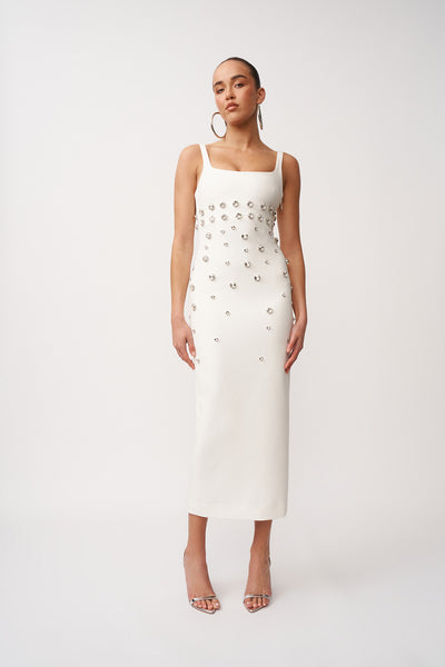 Diana Diamond Ankle Dress - Ivory