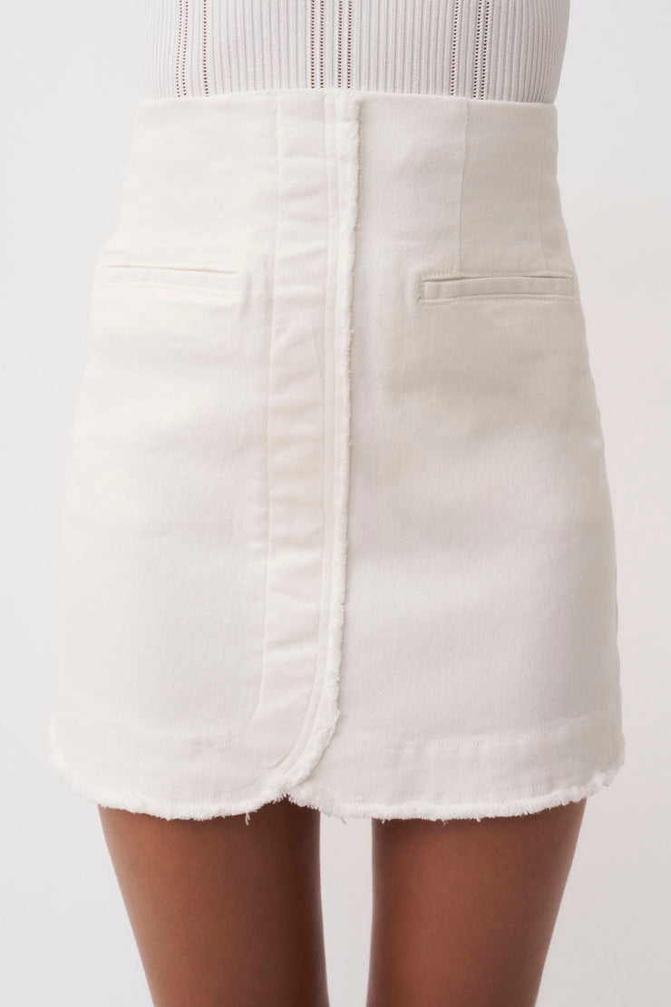 Ember Denim Mini Skirt- Ivory Denim