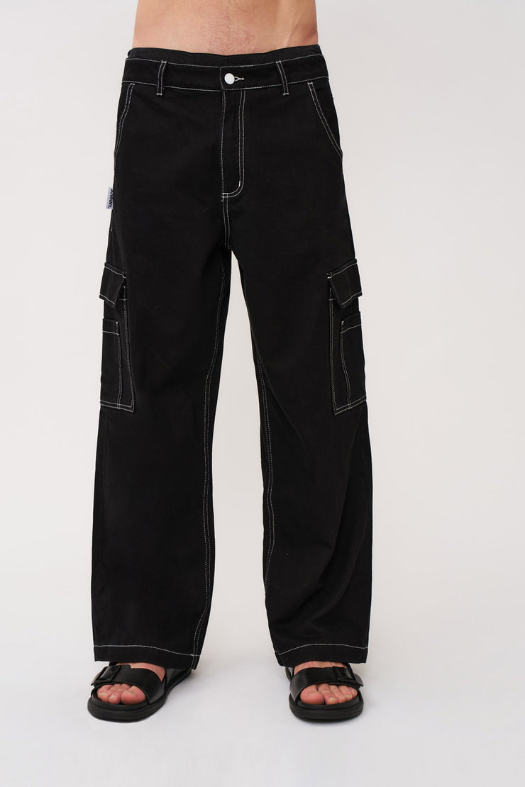 Ethan Contrast Pocket Jean - Black Ivory