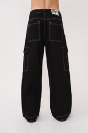 Ethan Contrast Pocket Jean - Black Ivory