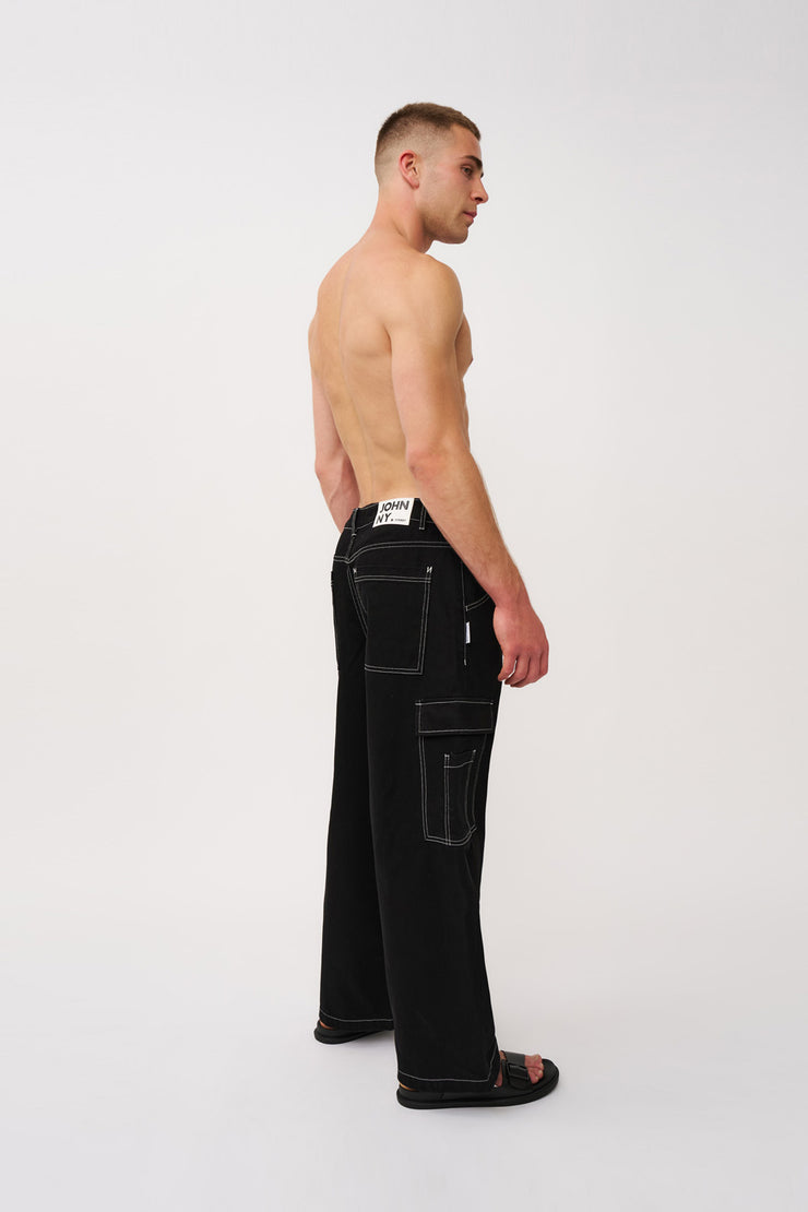 Ethan Contrast Pocket Jean | Final Sale - Black Ivory