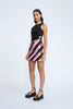 Evia Stripe Mini Skirt - Candy Black Pink
