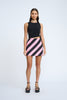 Evia Stripe Mini Skirt - Candy Black Pink