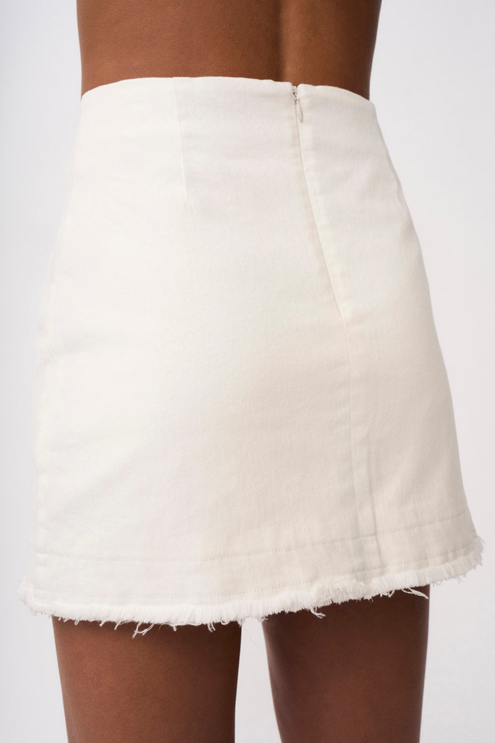 Ivory denim fashion skirt