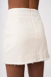 Ember Denim Mini Skirt- Ivory Denim