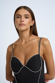 Femmina Diamond Pipe Dress - Black Diamond