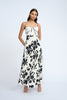 Fia Linen Floral Dress - Ivory Black