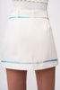 Fiori Piped Trim Mini Skirt - Ivory Multicolour