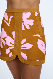 Flor De Jean Panel Skirt - Pink Clay