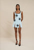 Flower Form Mini Dress - Black Blue