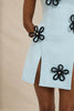 Flower Form Mini Dress - Black Blue