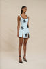 Flower Form Mini Dress - Black Blue