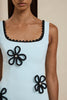 Flower Form Mini Dress - Black Blue