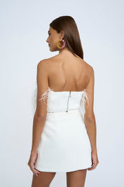 Francesca Feather Bustier - Ivory