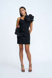 Frances Flora Mini Dress - Black