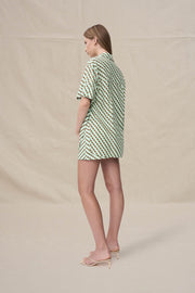 Geo Stripe Shirt | Final Sale - Brown Green