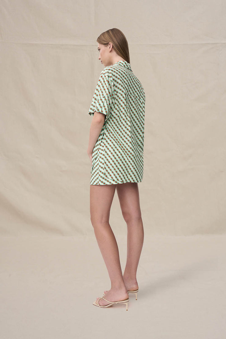 Geo Stripe Shirt | Final Sale - Brown Green