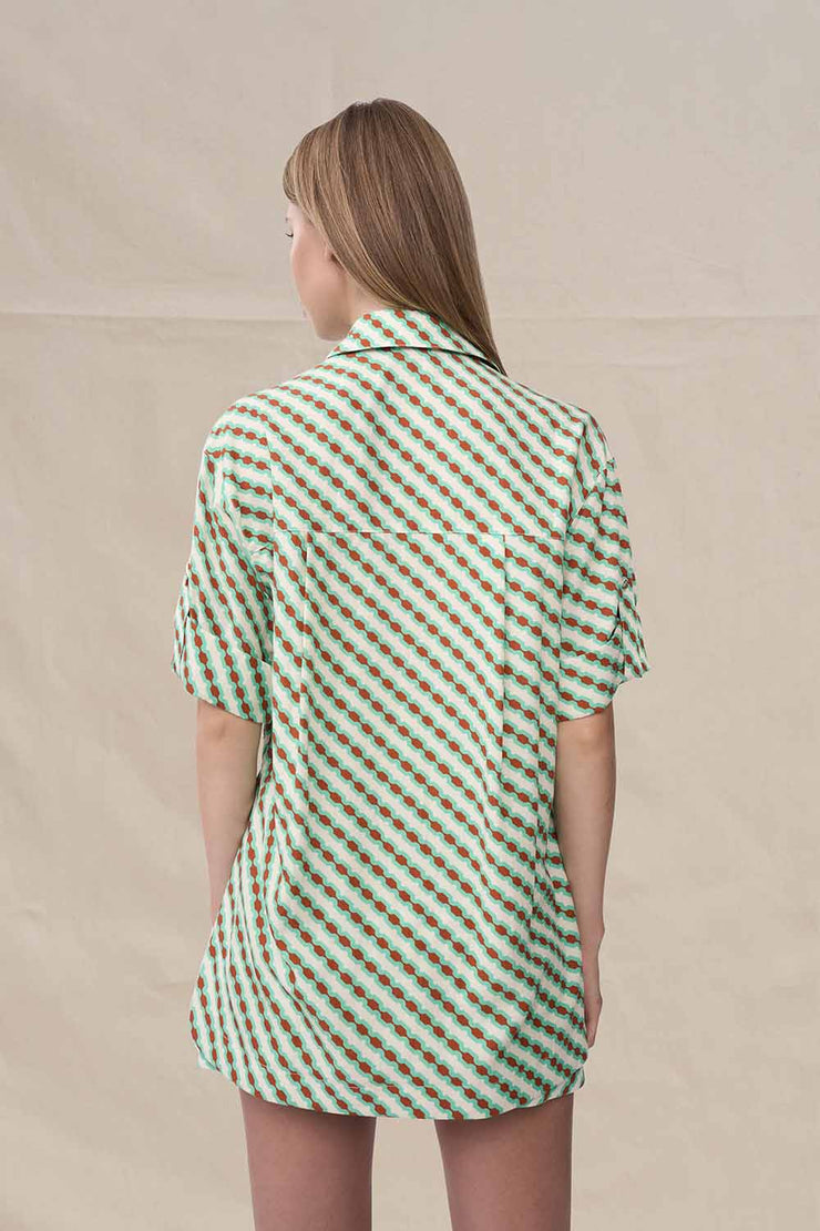 Geo Stripe Shirt | Final Sale - Brown Green