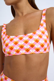 Geo Swim Crop - Pink Multi