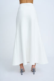 Giselle Tweed Bias Midi Skirt - Ivory
