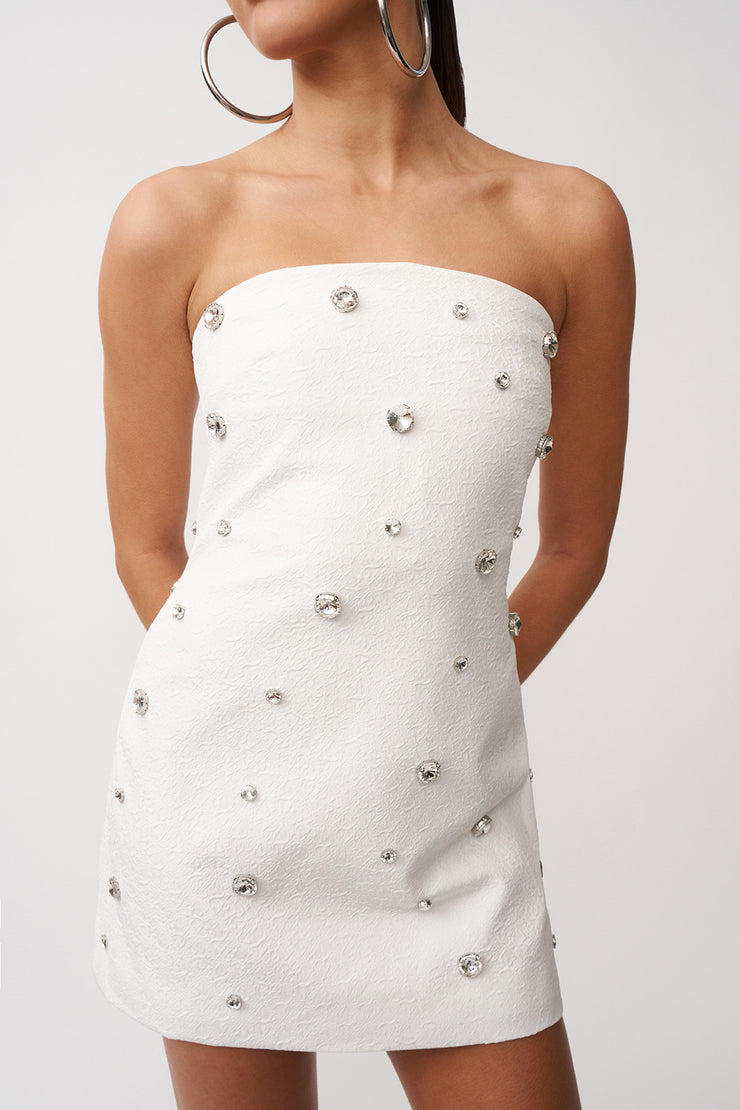 Grace Confetti Strapless Mini Dress - Ivory