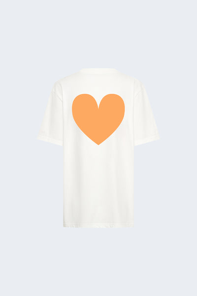 Heart Back Tee - Ivory Orange