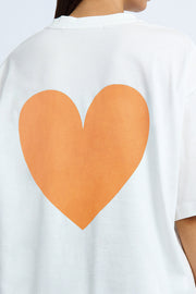 Heart Back Tee - Ivory Orange