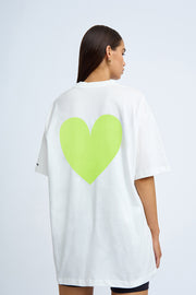 Heart Back Tee - Ivory Lime
