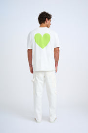 Heart Back Tee - Ivory Lime