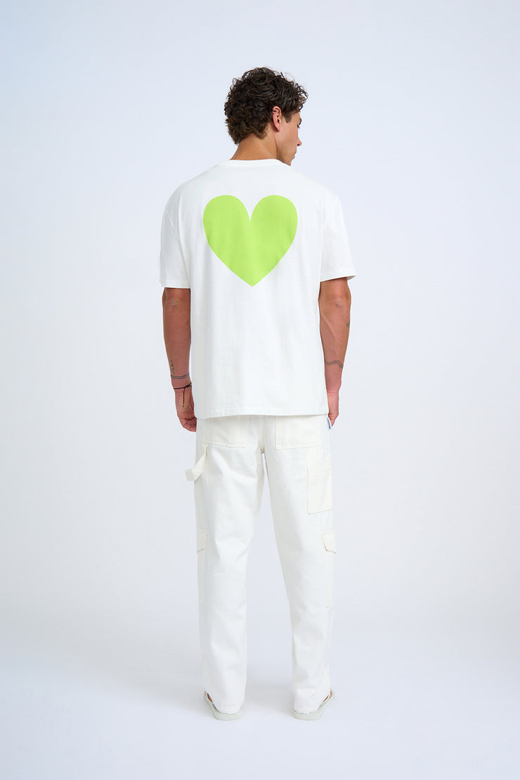 Heart Back Tee - Ivory Lime