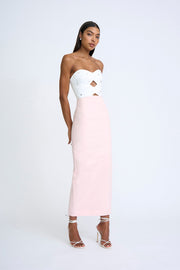 Ida Structured Ankle Skirt - Soft Pink