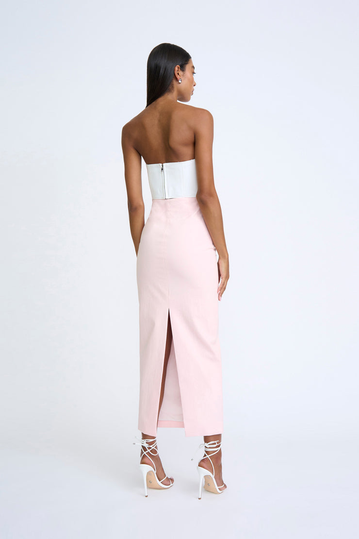 Ida Structured Ankle Skirt - Soft Pink