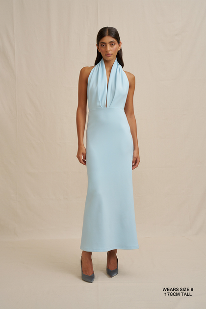 Imogen Blue Halter Dress | BY JOHNNY.