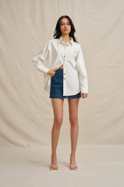 Jewel Button Shirt - Ivory