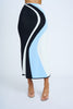 Kira Curve Knit Skirt - Black Blue Ivory