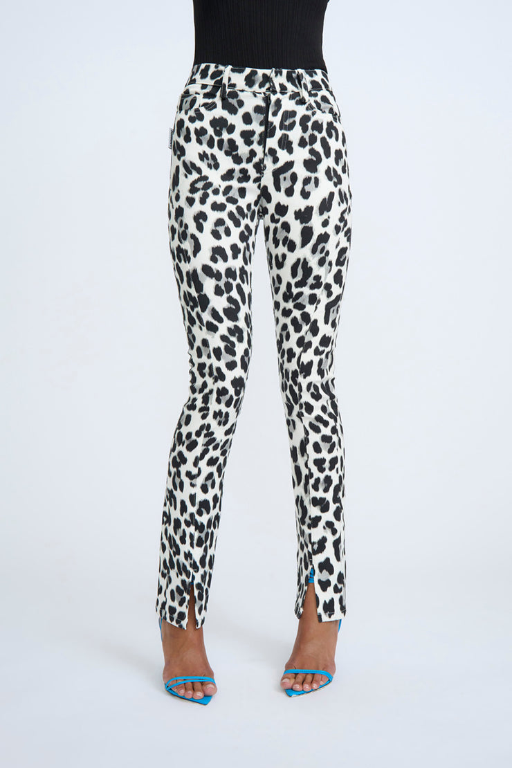 Lana Leopard Split Jean | Final Sale - Leopard