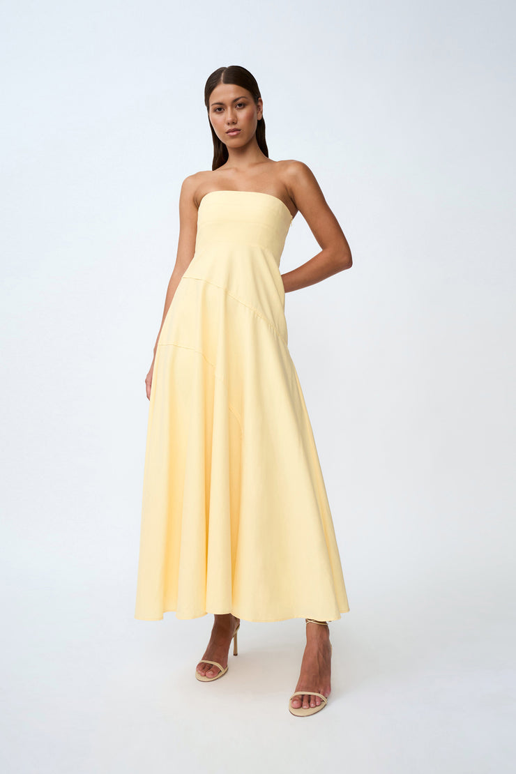 Lemon Drop Strapless Dress - Lemon