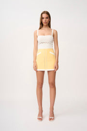 Lemon Splice Mini Skirt - Yellow Ivory