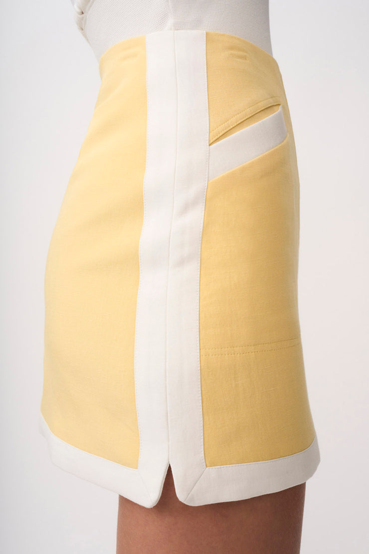 Lemon Splice Mini Skirt - Yellow Ivory