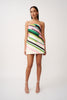 Lola Stripe Strapless Mini Dress | Final Sale - Green Pink Black Multi