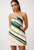 Lola Stripe Strapless Mini Dress | Final Sale - Green Pink Black Multi