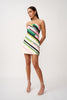 Lola Stripe Strapless Mini Dress | Final Sale - Green Pink Black Multi