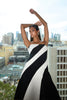 Louise Panel Strapless Midi Dress - Black Ivory