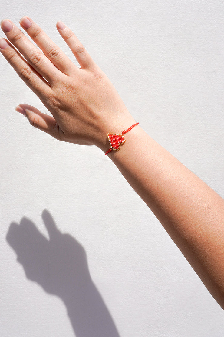 Johnny Love Heart Bracelet - Red Gold