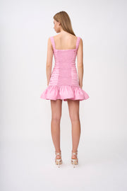 Lucia Gather Mini Dress - Pink